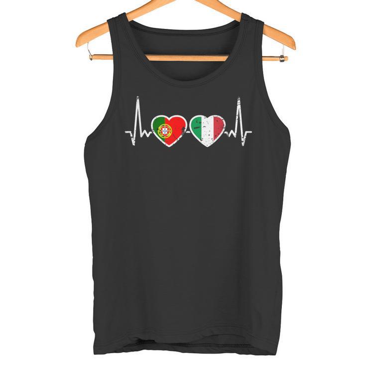 Portugal Italyintage Heartbeat Flag Portuguese Tank Top