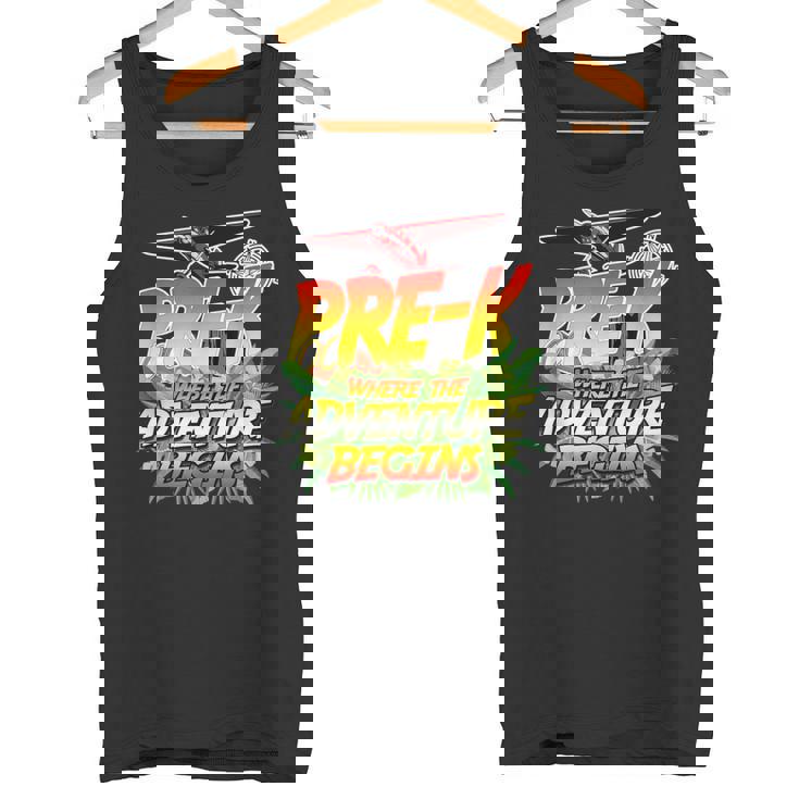 Pre-K Where The Adventure Begins Safari Theme Teacher Tank Top