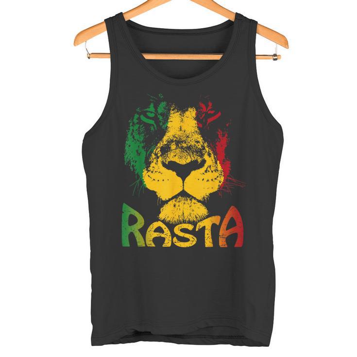 Rasta Lion Lionhead Reggae Rastafari Jamaica Tank Top