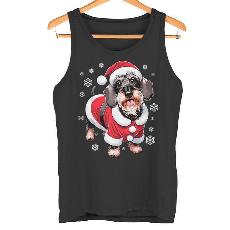 Rauhaardackel Dog Christmas Tank Top