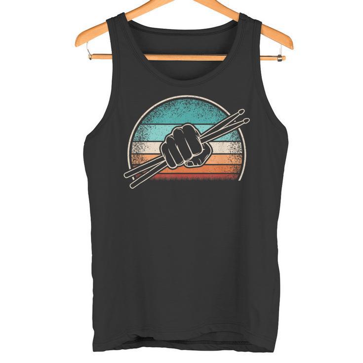 Retro Drumsticks Drummer Tank Top