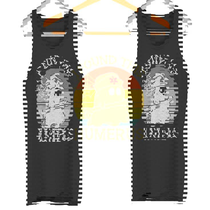 Retro I Found This Humerus Halloween Ghost Nurse Humorous Tank Top