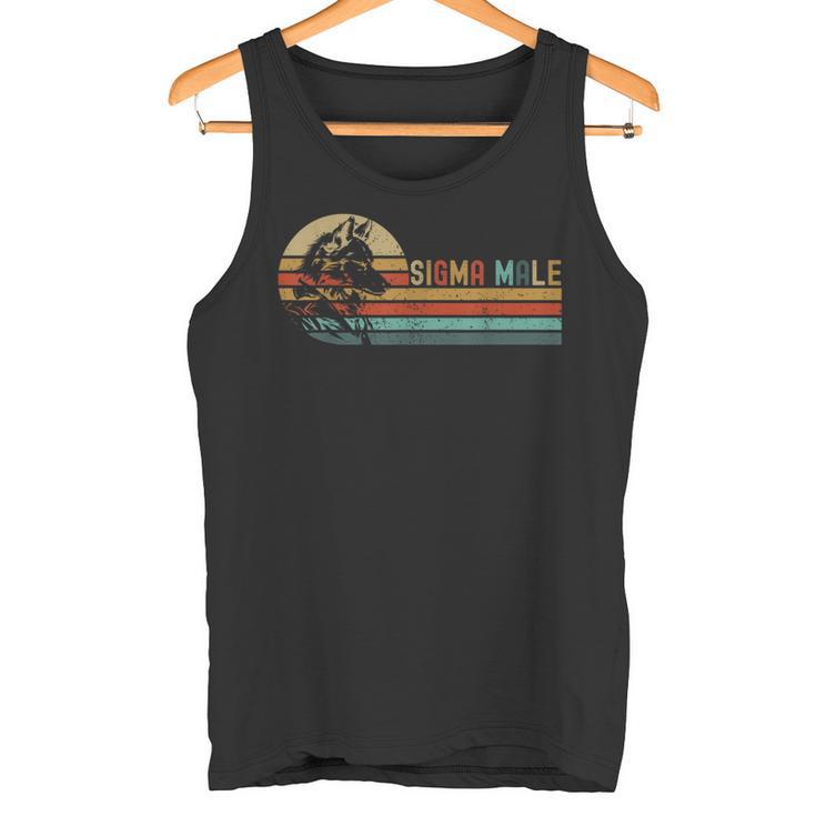 Retro Sigma Männlicher Wolf Lustige Sarkastische Zitate Witzige Witze Tank Top