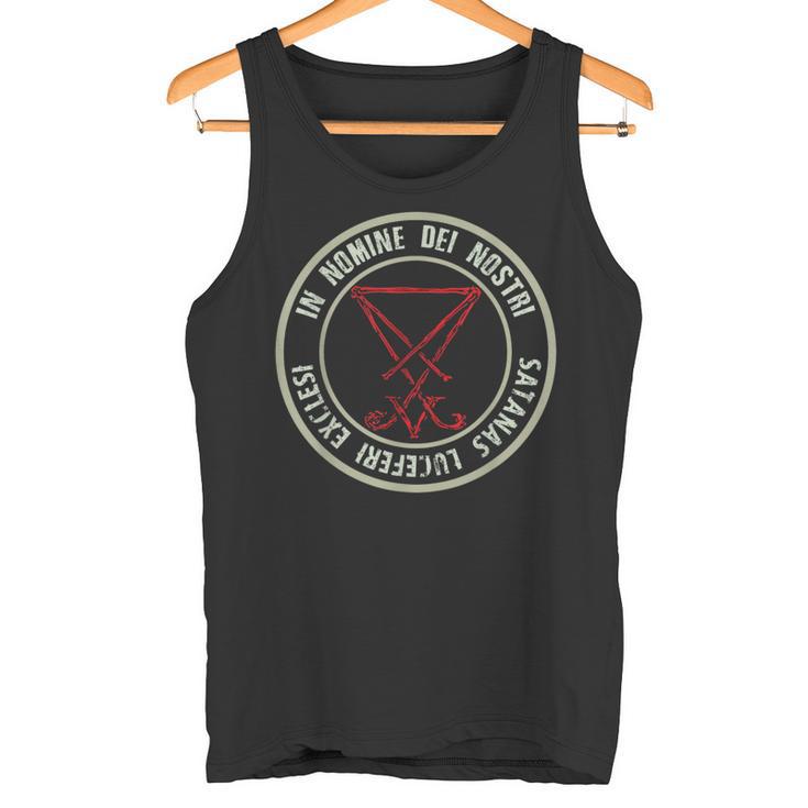 Satanic Lucifer Sigil Devil Nomine Dei Nostri Satanas Tank Top