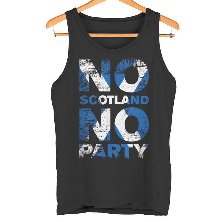 Scottish Banner Fan Scotland Flag Retro No Scotland No Party Tank Top