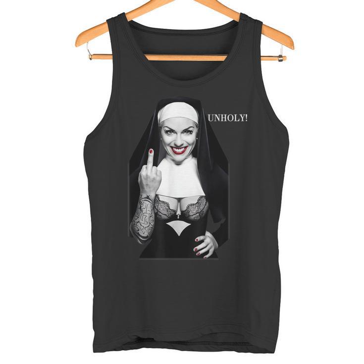 Sexy Nun Middle Finger Tank Top