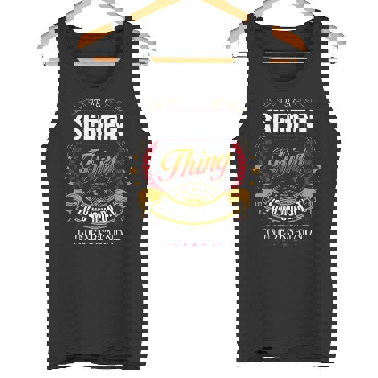Siemen Family Crest Siemen Siemen Clothing Siemen T Siemen T For The Siemen Tank Top