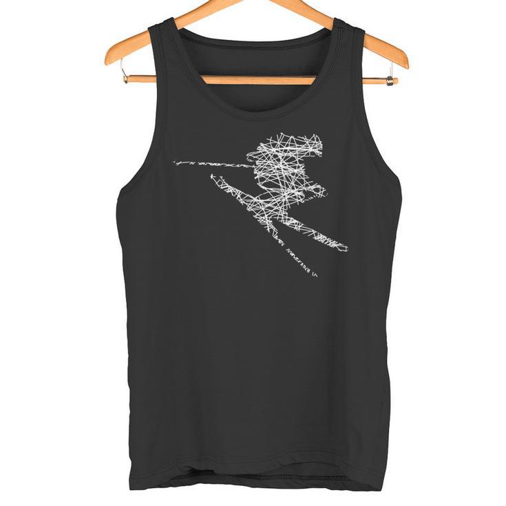 Ski Driver Silhouette Drawn Tank Top