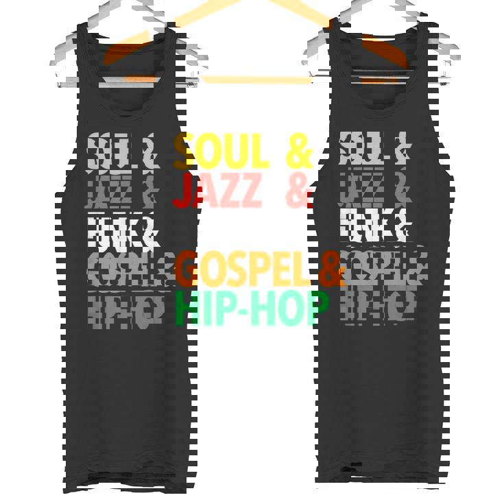 Soul Jazz Funk Gospel & Hip Hop Palabras De Estilos Musicales Camiseta sin mangas