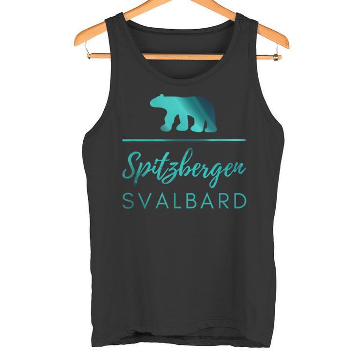 Spitzbergen Svalbard Polar Bear Polar Lights Tank Top