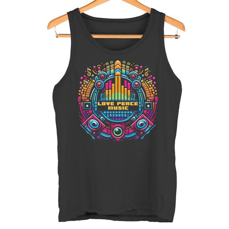 Techno Love Peace Music Electric Festival Tank Top