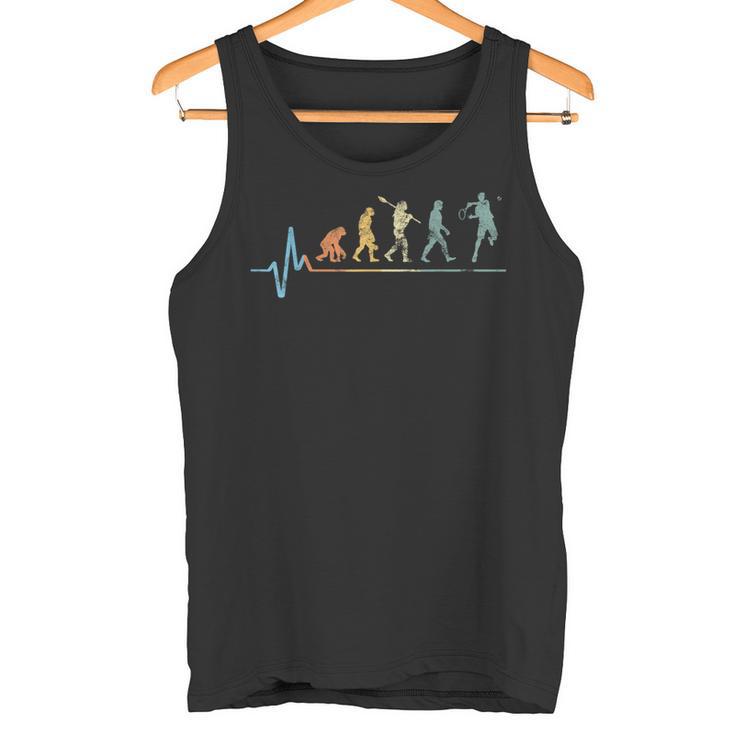 Tennis Evolution Herzschlagintage Retro Tennis Player Pulse Tank Top