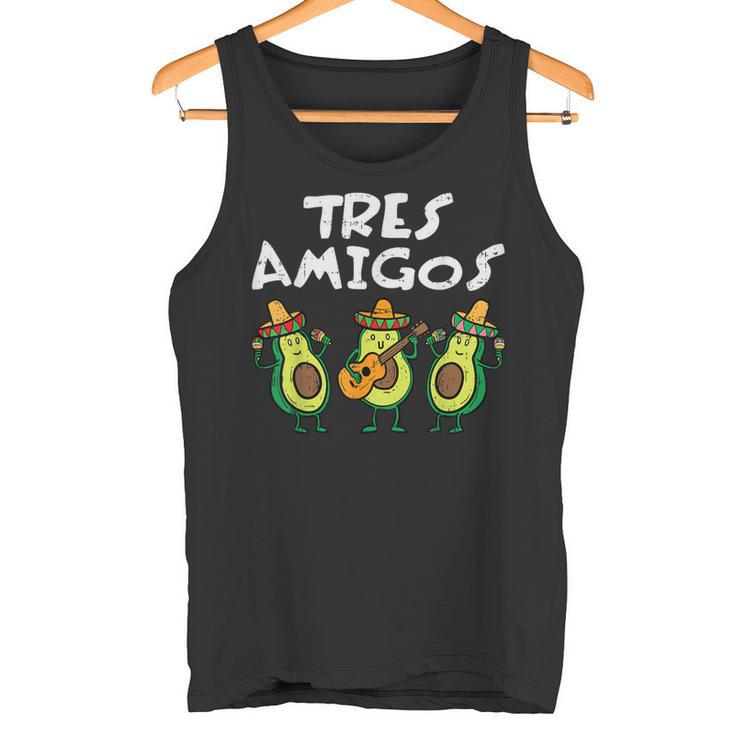 Tres Amigos Avocados Guac Cinco De Mayo Fiesta Mexicanegan Tank Top