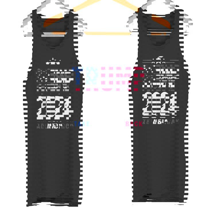 Trump 2024 Take America Back Bandera De Estados Unidos Donald Trump Camiseta sin mangas
