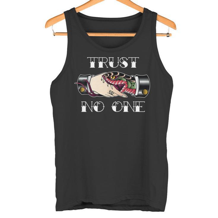 Trust No Oneintage Snake Handshake Tank Top