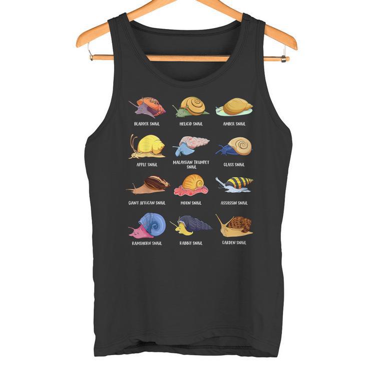 Various Cartoon Snails Tank Top