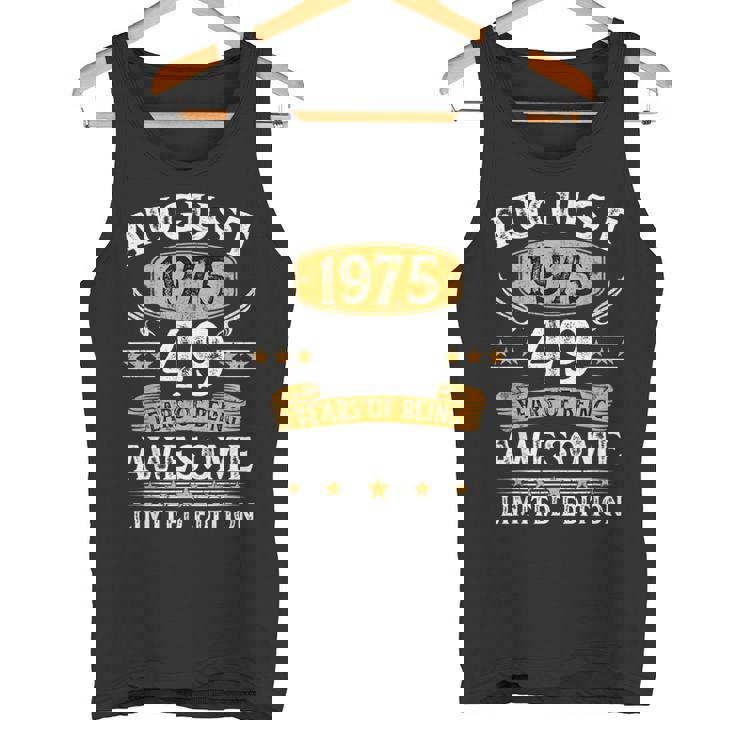 Vintage 1975 Regalo Uomo Compleanno 49 Anni Agosto 1975 Canotta