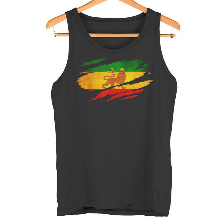 Vintage Ancient Ethiopia Flag Lion Judah Rasta Reggae Tank Top