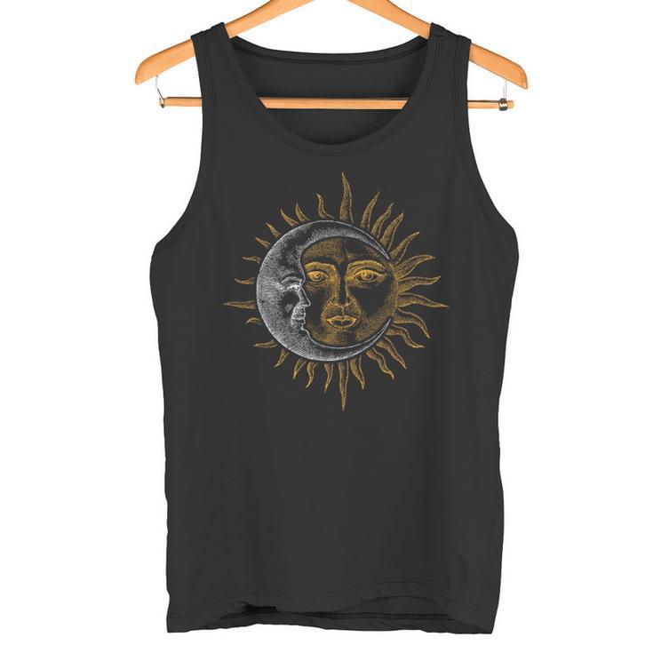 Vintage Astronomy Stars Sun Moon Planets Astronaut Tank Top