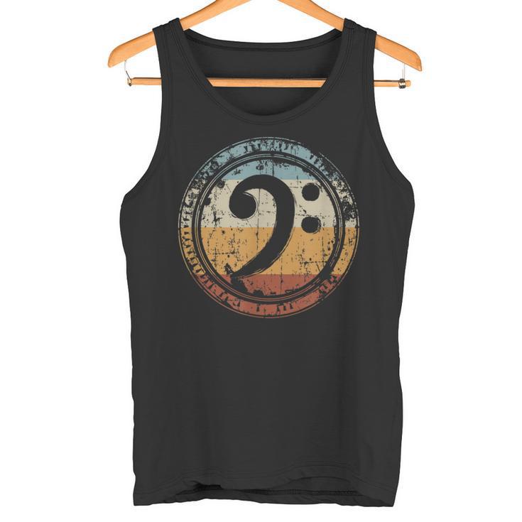 Vintage Bass Clef Bass Guitar For Bassist Tank Top