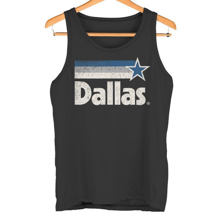 Vintage Dallas Texas City Strong Dallas Tx Blue Stripes Star Tank Top