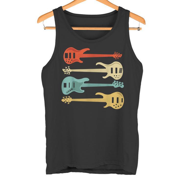 Vintage Retro Bass Guitar Bass Guitarra Camiseta sin mangas