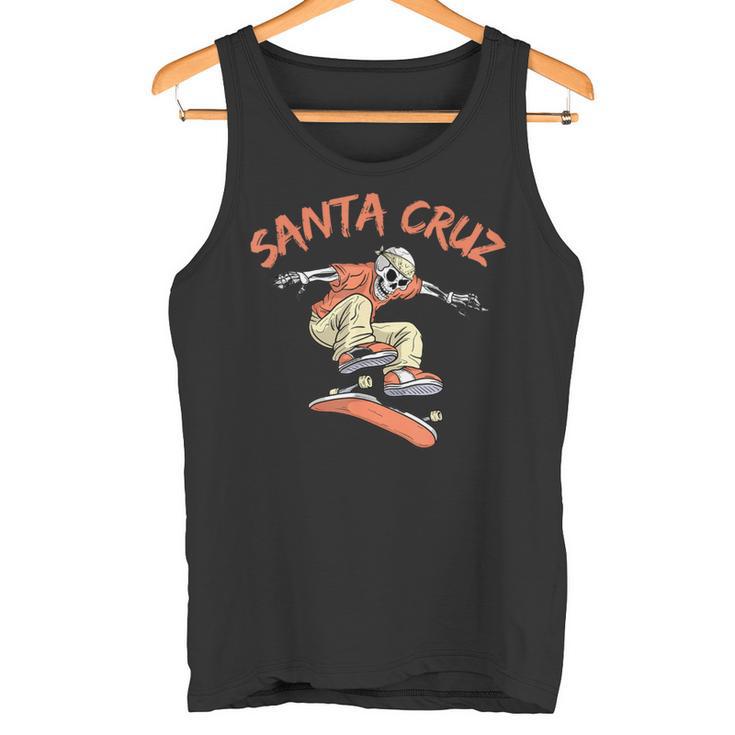 Vintage Santa Cruz California Skeleton Skateboarder Tank Top