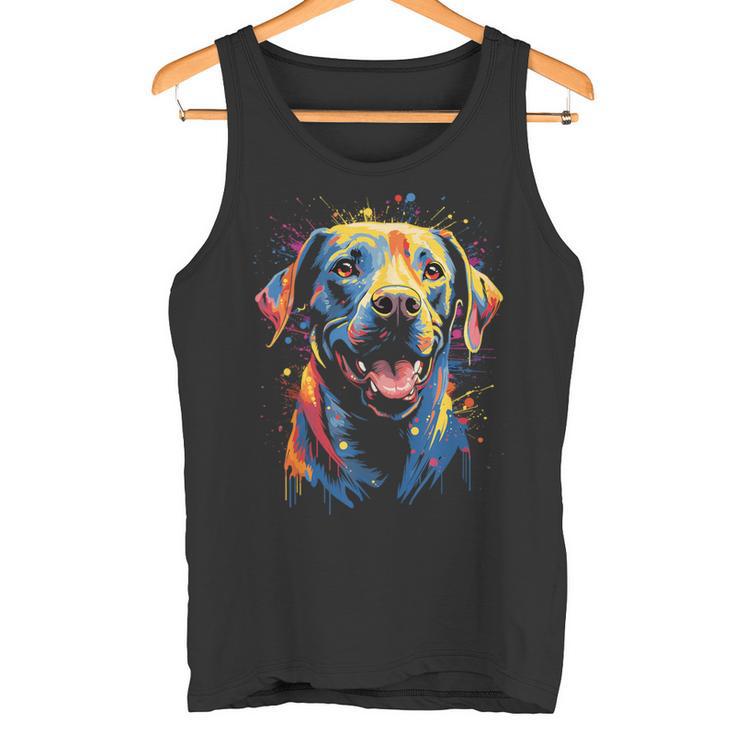 Watercolour Colourful Labrador Labbi Tank Top