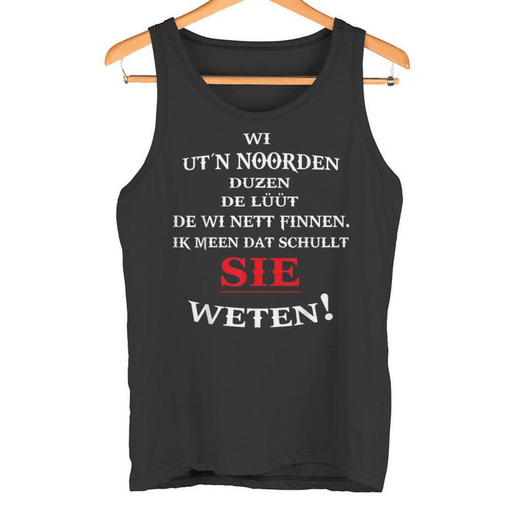 Wi Ut`N Noorden Flat German Nordic German Slogan Tank Top