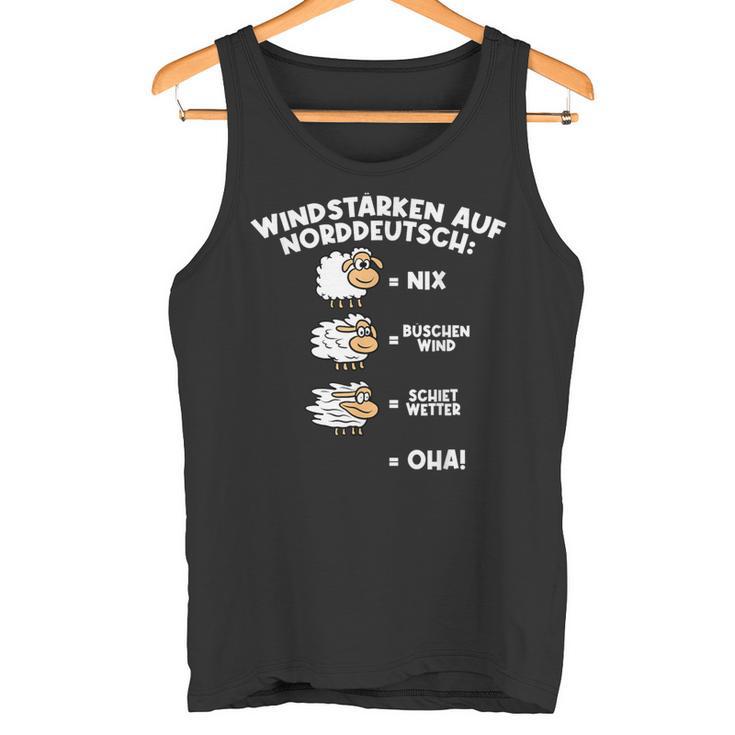 Windstärke Auf Norddeutsch Schafe Humour Slogan Tank Top