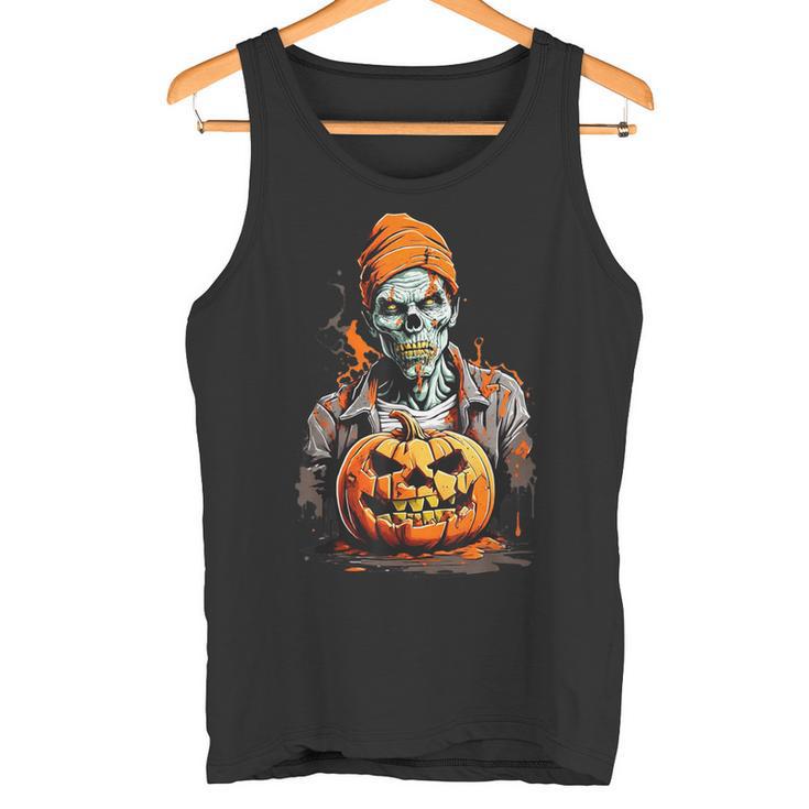 Zombie And Pumpkin Tank Top