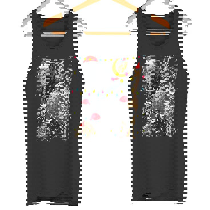 Zoo Animals Christmas Lights Jungle Zookeeper Safari Theme Premium Tank Top