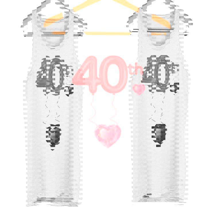 40º Aniversario Número 40º Aniversario De Bodas De Ruby Sin Mangas Camiseta sin mangas