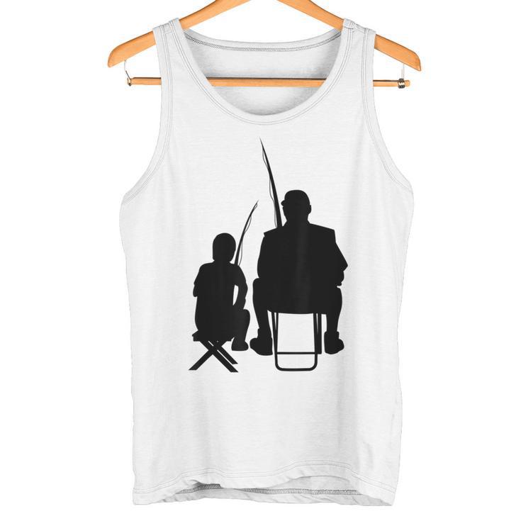 Angler Papa Und Sohn Fischer Fishing Rod Angel Boys' Gray Tank Top