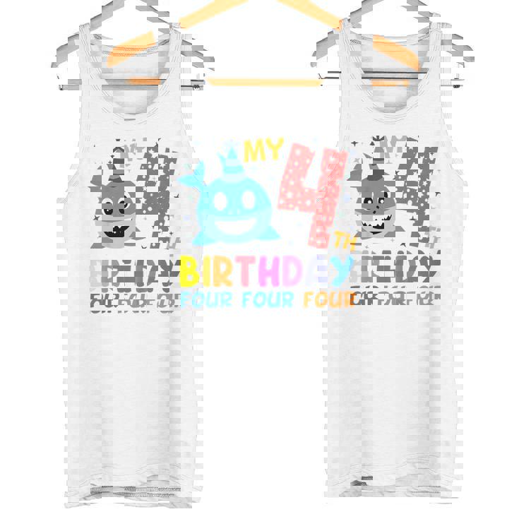 Bambino My 4Th Birthday Baby Party Shark Per Ragazzi Bambini Canotta
