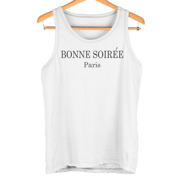 Bonne Soirée Paris Cute French Gray Tank Top