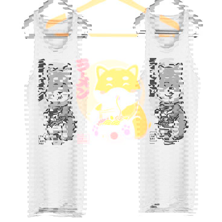 Camisa Shiba Inu Kawaii Anime Shiba Inu Ramen Japonés Camiseta sin mangas