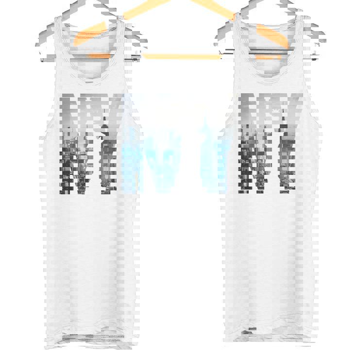 Con Skyline Di New York Grafica Illustrazione Di New York Maglia A Manica Canotta