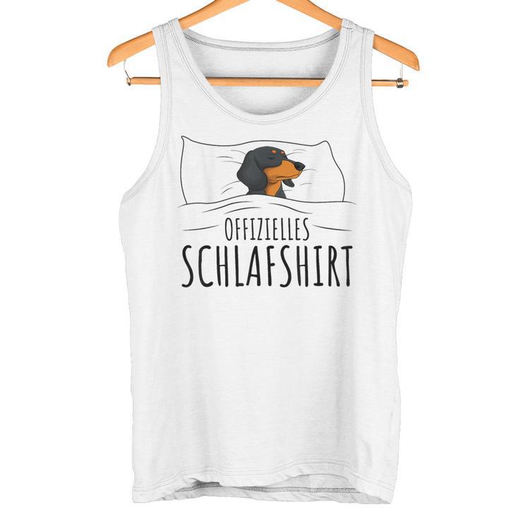 Dachshund Pyjama With Writing “Offizielles Schlaf” Idea Tank Top