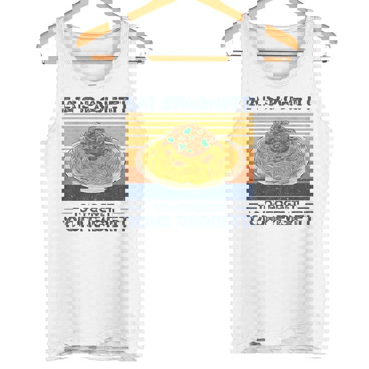Divertido Comer Espaguetis Para Olvidar Su Regretti Amante De La Pasta Camiseta sin mangas