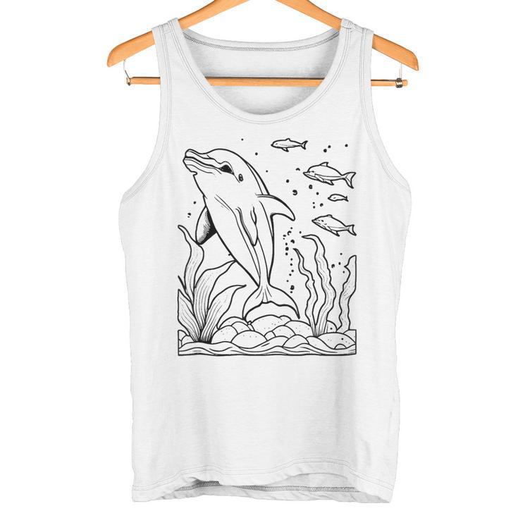 Dolphin Ausmalen Und Selbst Bemalen Colouring Tank Top