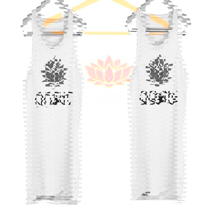 Donna Qigong Chi Kung Lotus Yin Yang Script Con Collo A Canotta
