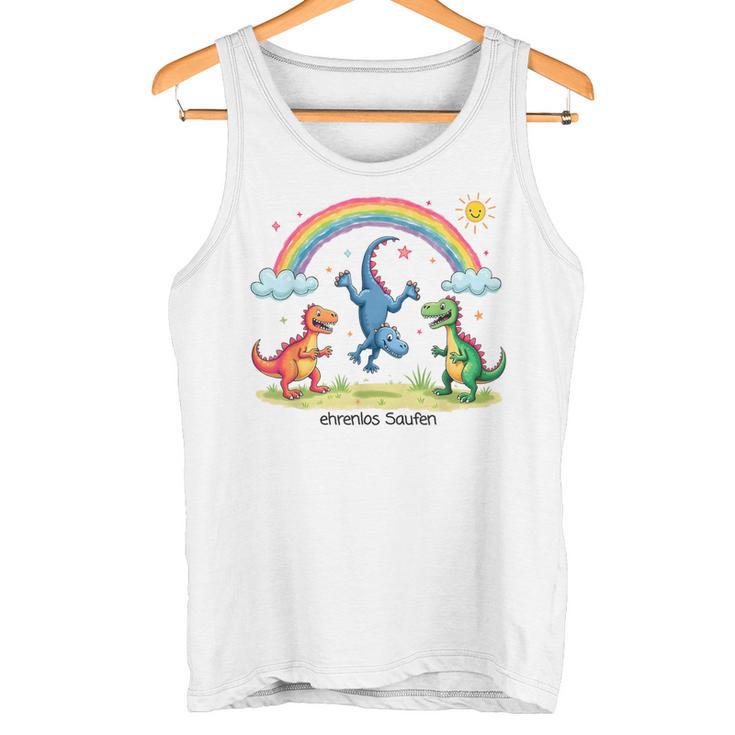 Ehrenlos Saufen X Excessiver Alkoholkonsum Dino Drawing Tank Top