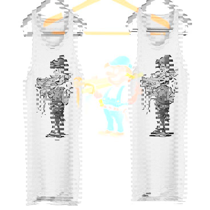 Builder Handyman Con Dibujos Animados Y Herramientas Camiseta sin mangas