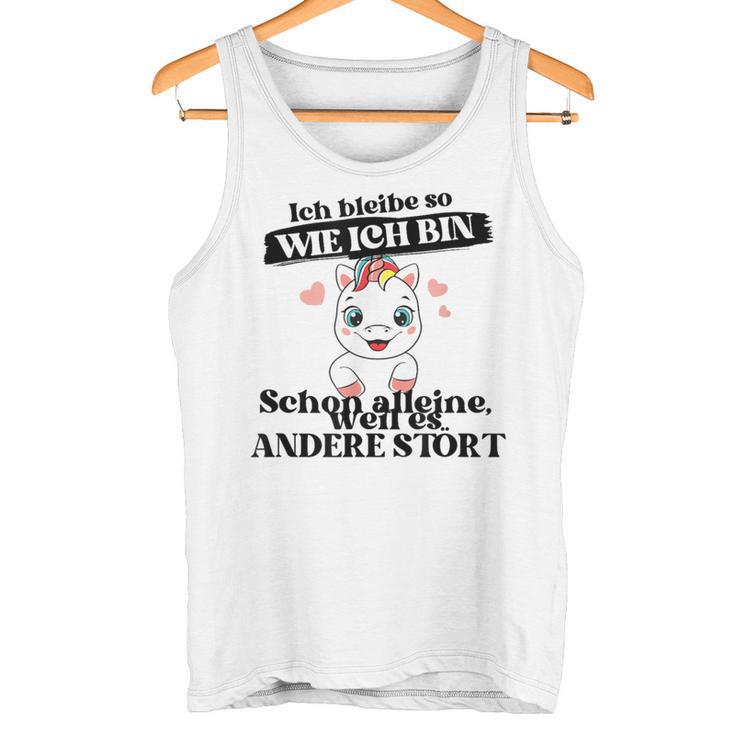 Ich Bleibe Wie Ich Bin Selbstbewus German Langu Gray Tank Top