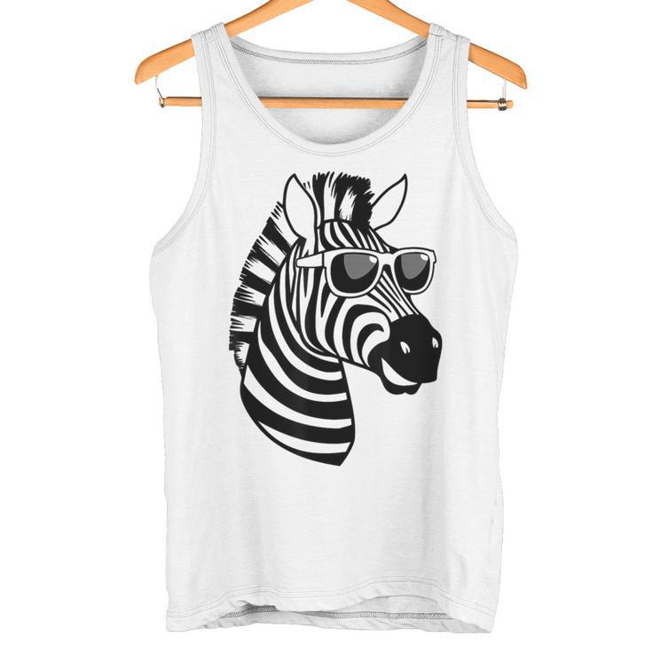 Zebra With Sunglasses Tank Top