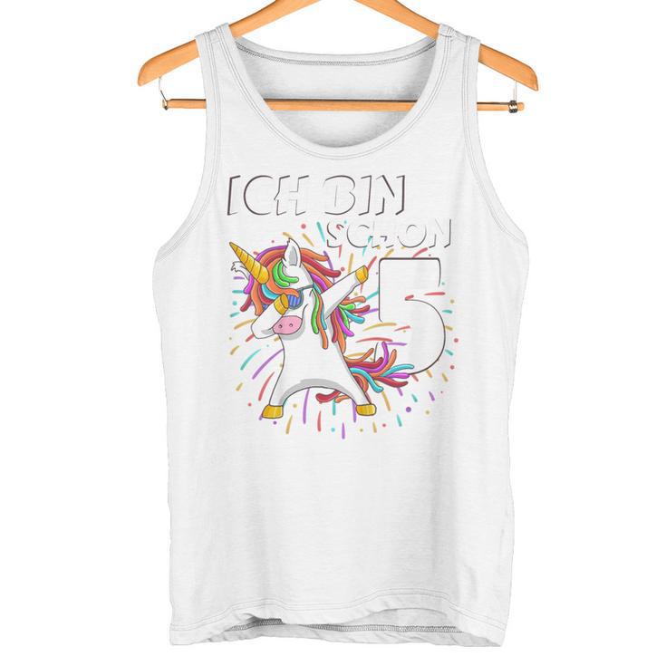 Ich Bin Schon Fünf Einhorn Dab 5Th Birthday Tank Top