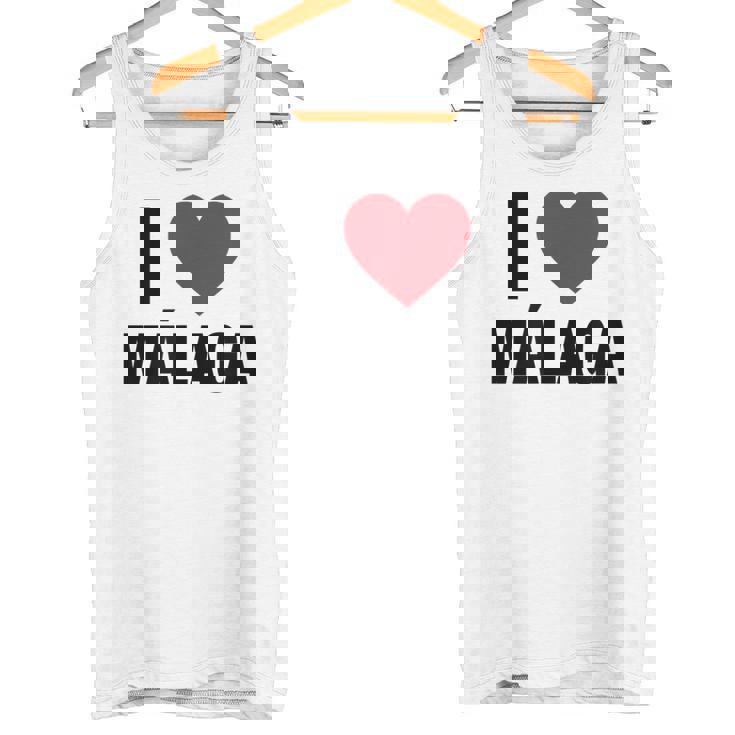 I Love Malaga Ciudad En España Con Red Love Heart Camiseta sin mangas