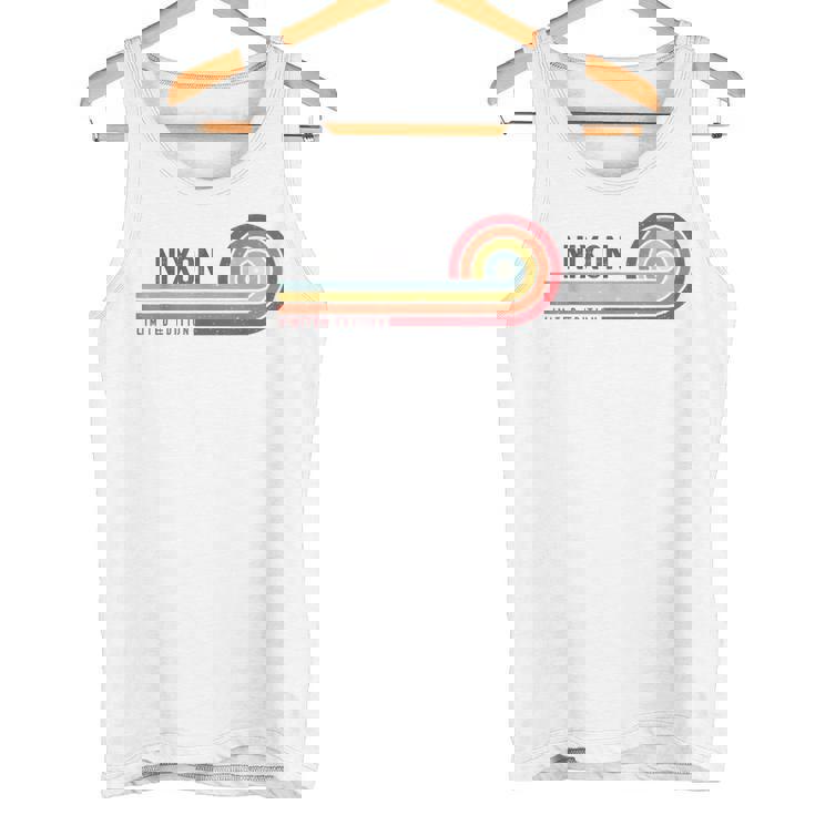 I Love Nixon Personalizado Retro Sunset Primer Nombre Camiseta sin mangas