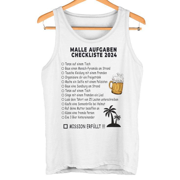 Mallorca 2024 Sauf Malle Ride Tasks Checklist Gray Tank Top